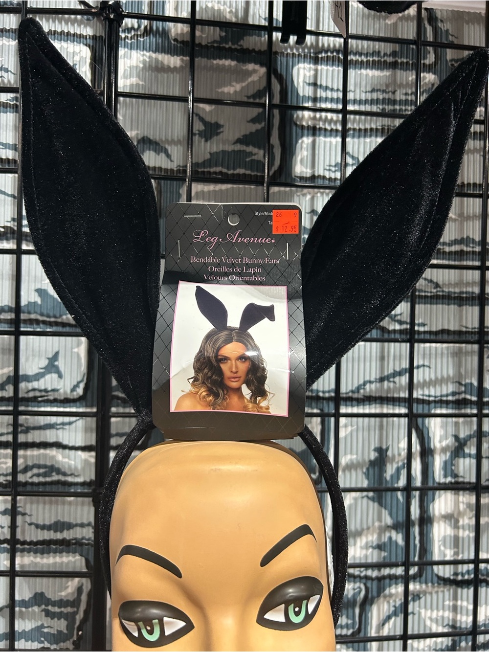 Leg Avenue Black Velvet Bunny Ear Headband